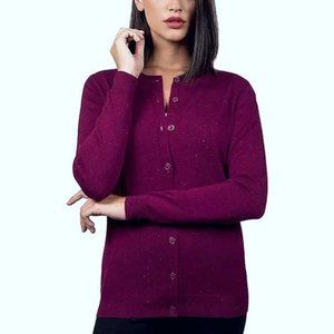 NWT Nicole Miller button down berry color sweater cardigan sz small